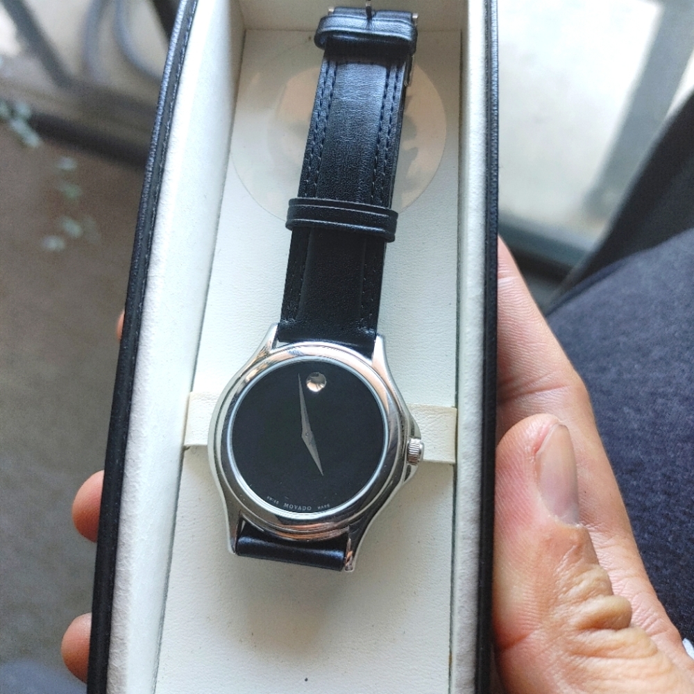 Movado Swiss Made Stainless Steel Women’s Style Leather Watch